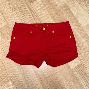 YMI Red Shorts with Yellow Details. Cotton Stretch Summer Bright Beach